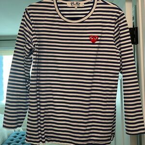 Striped Comme Des Garçons Shirt - Blue and White